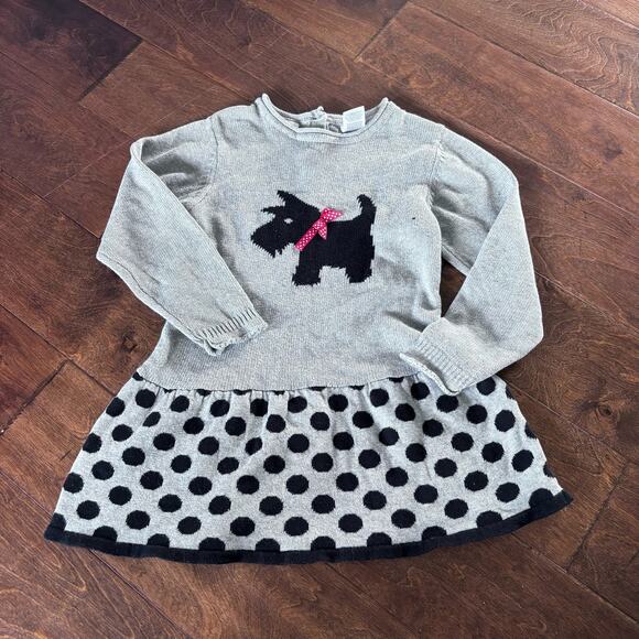 Blueberi Boulevard Other - Blueberi Boulevard Girls Dress Size 6x Gray Sweater Dress Dog Polka Dot
